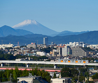 立川から今朝の富士山