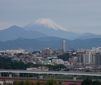 立川から今朝の富士山