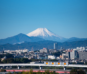 立川から今朝の富士山