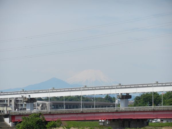 モノレールとうっすら見える富士山　5月11日