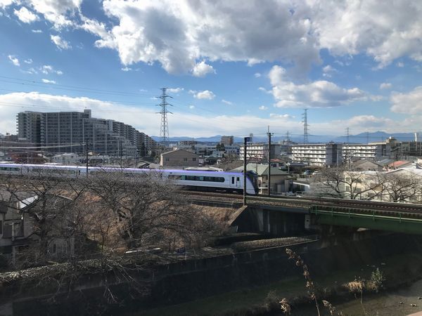 中央線と残堀川1月30日