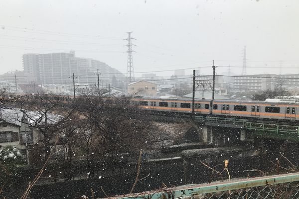 中央線と残堀川2月5日