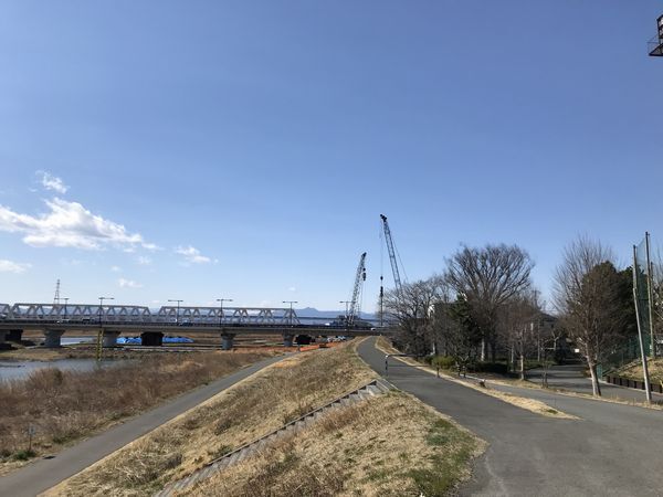 日野橋仮橋工事　3月13日