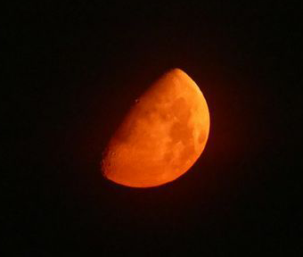 今夜の月は赤かった。