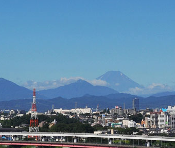 立川から今朝の富士山