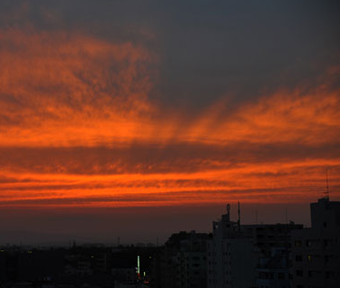 今日の夕日