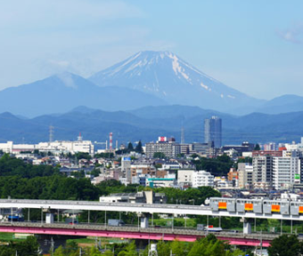 立川から今朝の富士山