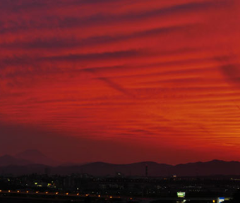 立川の夕焼け