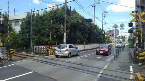 砂川街道踏切に信号機